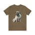 Loving Pug in Watercolor - Short Sleeve Tee Heather Olive